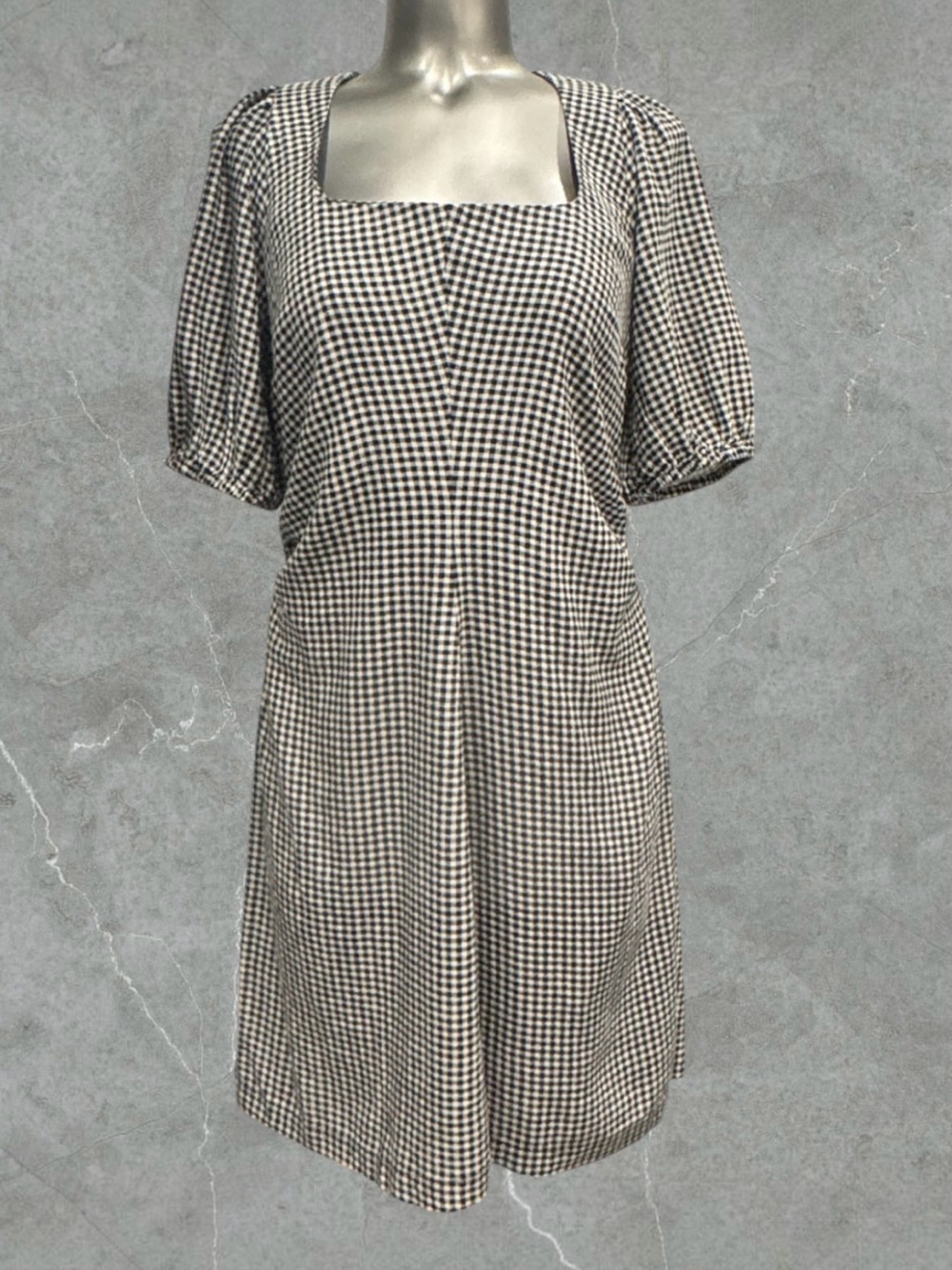2 for $30 | Black and White Gingham Sun Dress - Picture 4 of 16